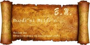 Buzási Milán névjegykártya